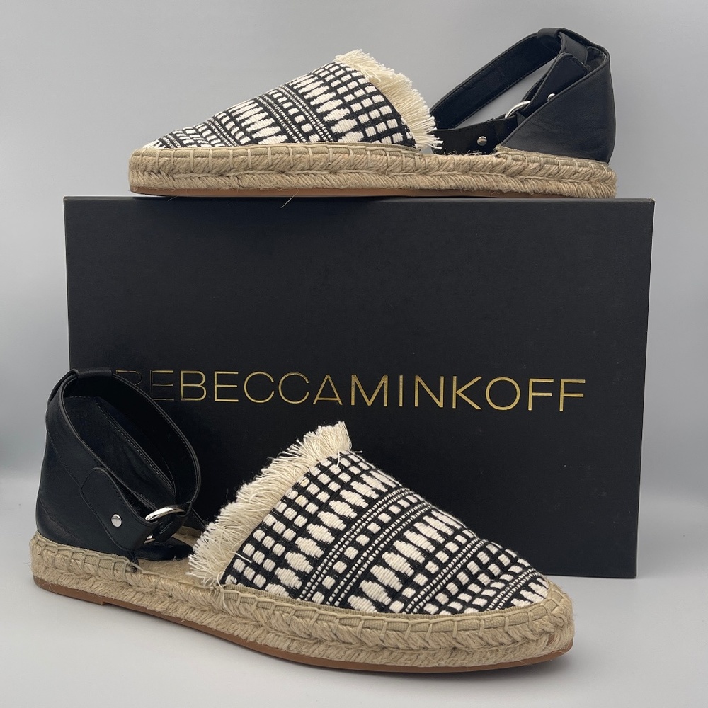 Rebecca Minkolf Women's Shoe Vicky Fabric Closed Toe Casual Black White Size 9M